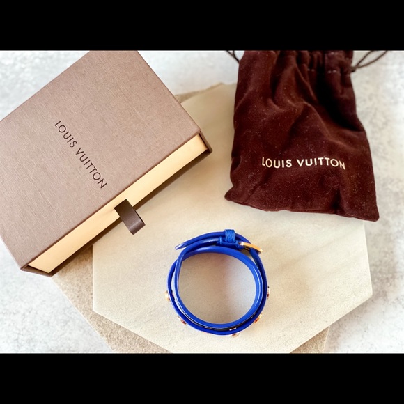 Auth Louis Vuitton Spike It Adjust Bleu Bracelet - Picture 2 of 6